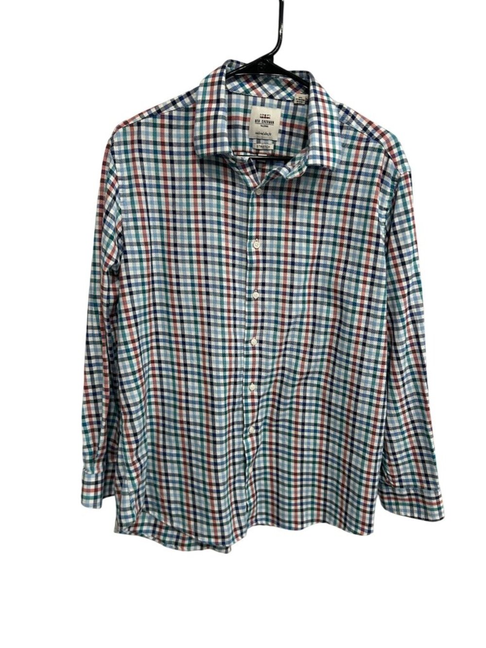 Ben Sherman 17 Multicolor Plaid Stretch Button Down Mens Shirt Retro Classic